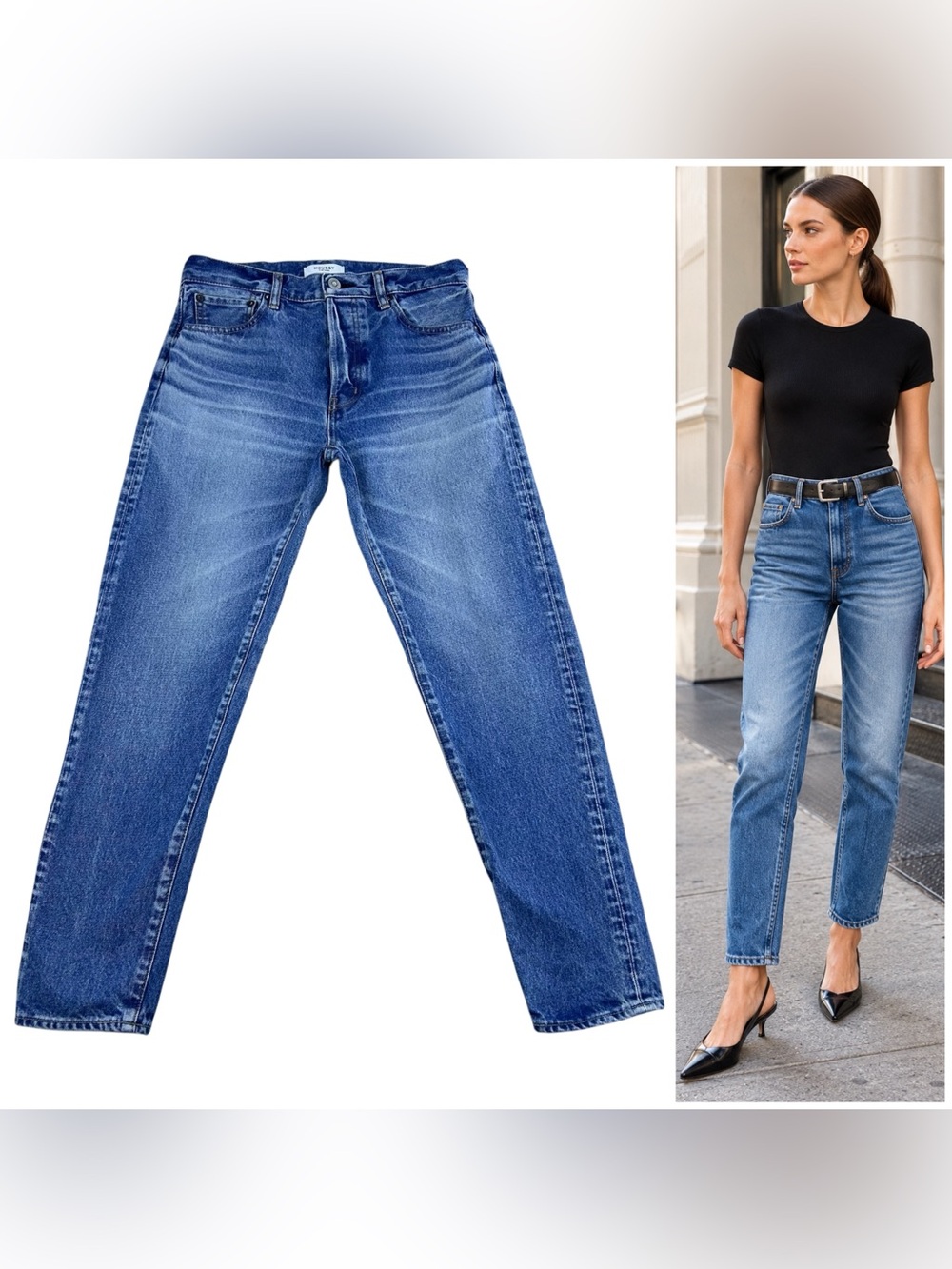 Moussy Vintage Howa Jeans Sz 28 High Rise Straight Tapered Japanese Denim Japan